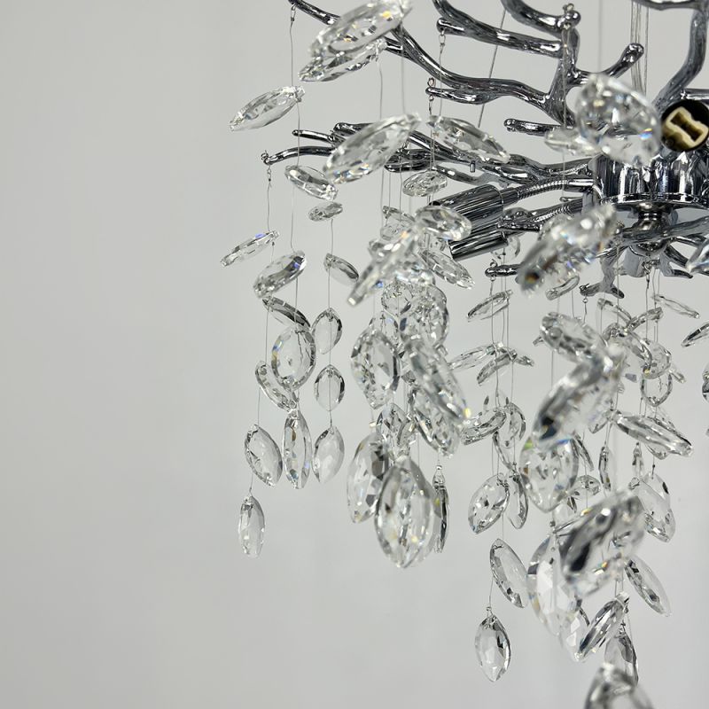 Вишукана срібна люстра DIAMINA з кришталевим камінням Ø 50 см