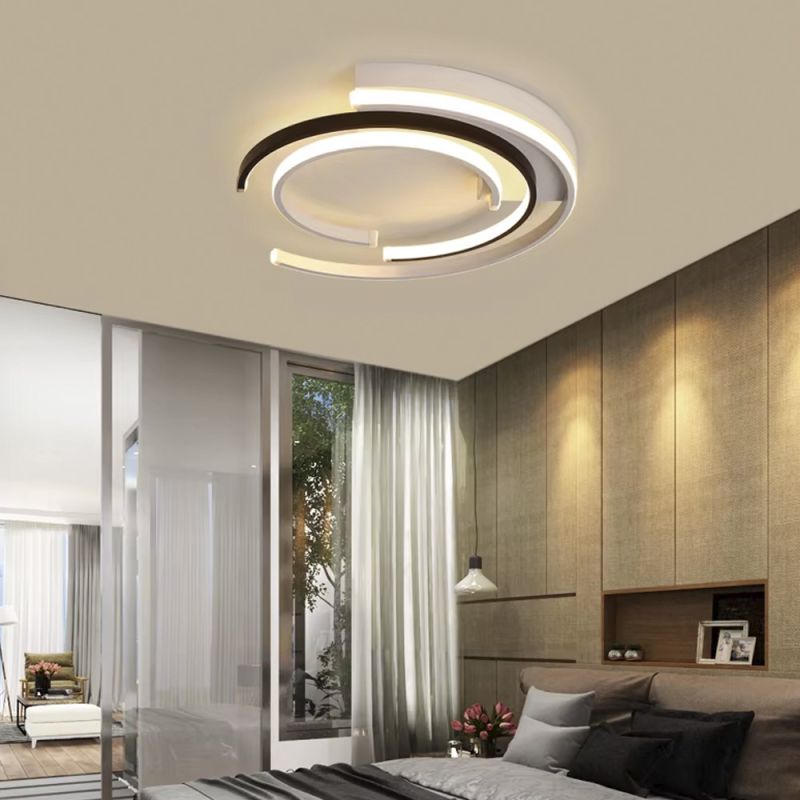 Сучасний LED-світильник у чорно-білому корпусі Ø 50 см