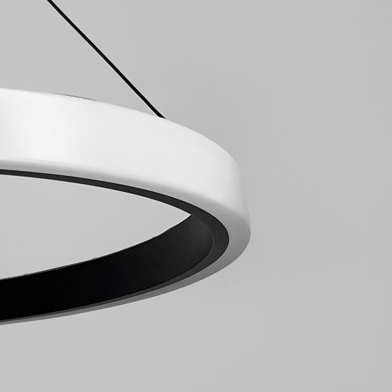 LED люстра підвісна в кільцевому чорному корпусі Ø 50 см