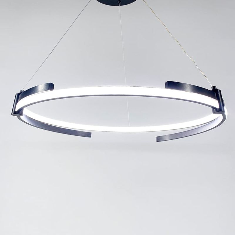 LED люстра у чорному кільцевому каркасі Ø 80 см