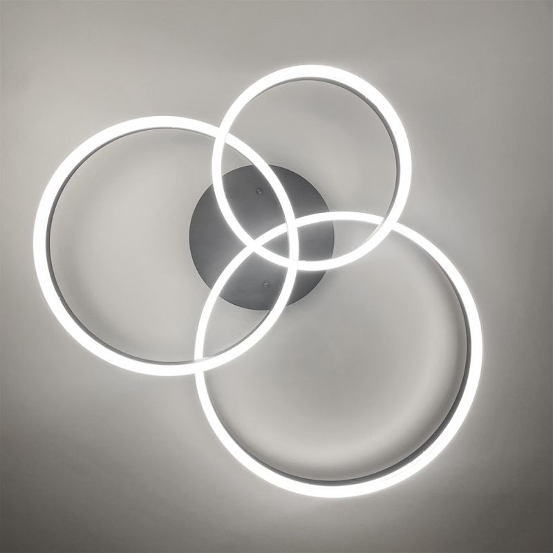 LED люстра в чорному кольорі на 3 кільця