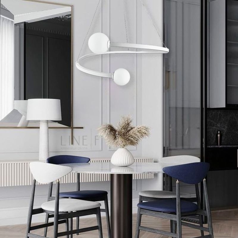 Біла LED люстра Ring з 2 білими плафонами Ø 50 см