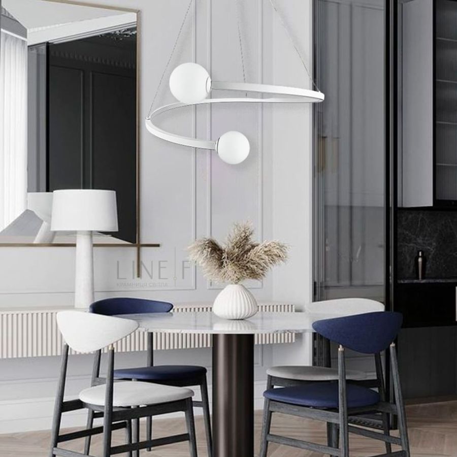 Біла LED люстра Ring з 2 білими плафонами Ø 50 см