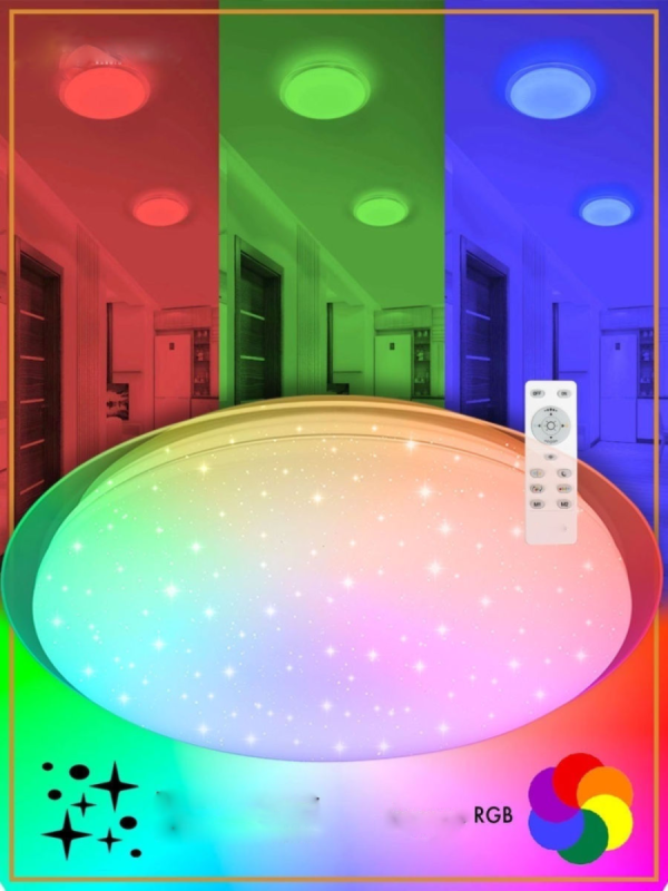 RGB смарт світильник з пультом SATURN 76 W Ø 53 см