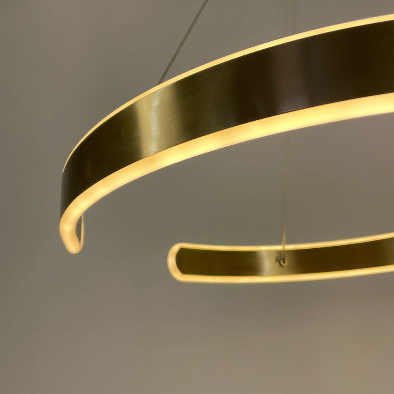 Підвісна латунна люстра Spiral Rings Ø 60 см