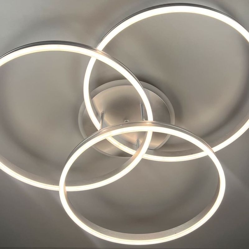 LED світильник білий на 3 кільця з RGB у сірому корпусі Ø 80 см