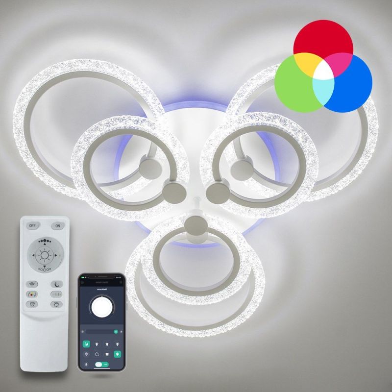 Люстра біла світлодіодна з пультом LILY RGB Ø 60 см 90W