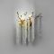 Вишукане золоте бра з кришталевим підвісами 40х30 см