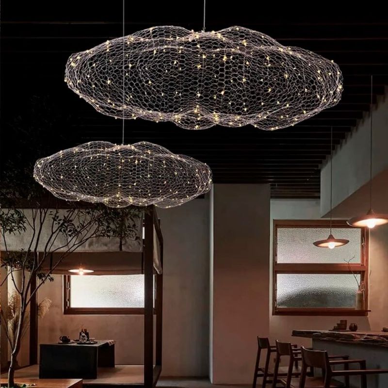 Декоративна люстра-хмаринка LED CLOUD у білому корпусі 100х50 см