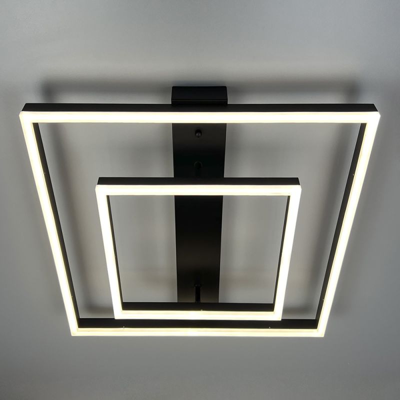 Сучасний LED-світильник у чорному корпусі із двох квадратів 50х50 см