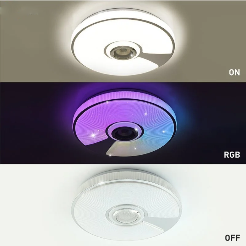 Музична світлодіодна люстра з пультом та мобільним додатком+ блютузом RGB 60W
