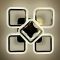 Стельова хромова люстра LED на 4+1 ріжки-квадрати 