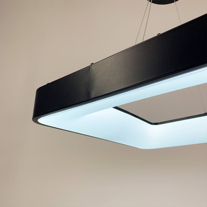 LED світильник підвісний квадрат Solvent  в чорному корпусі