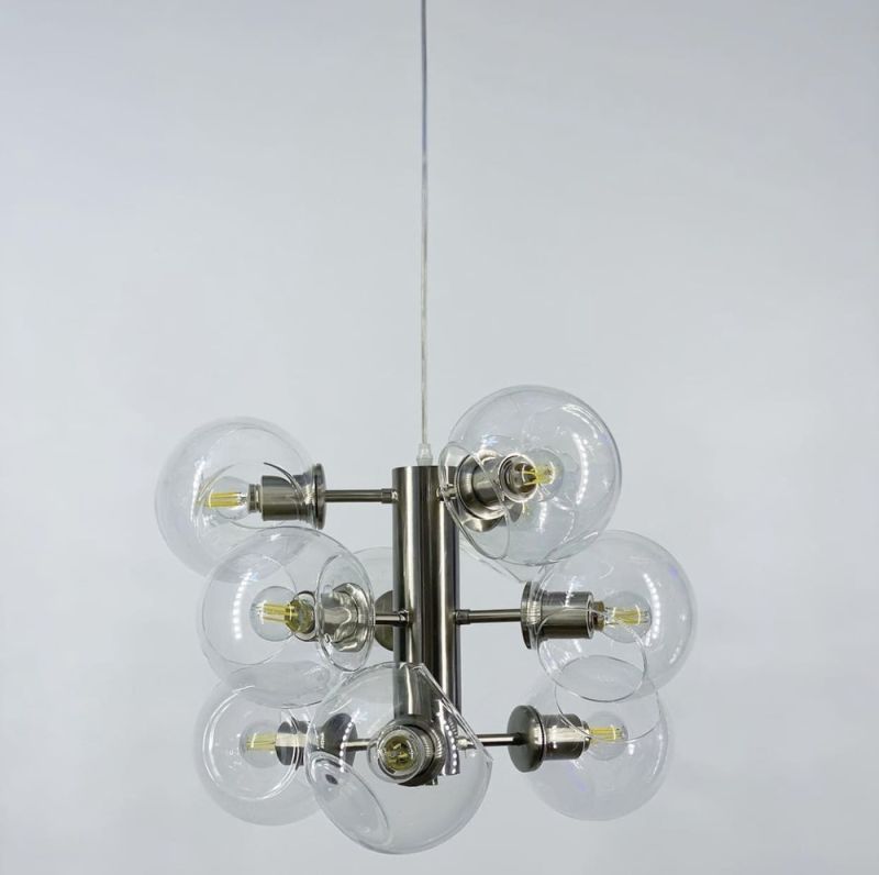 Ексклюзивна люстра в трендовому кольорі корпусу Satin Nickel