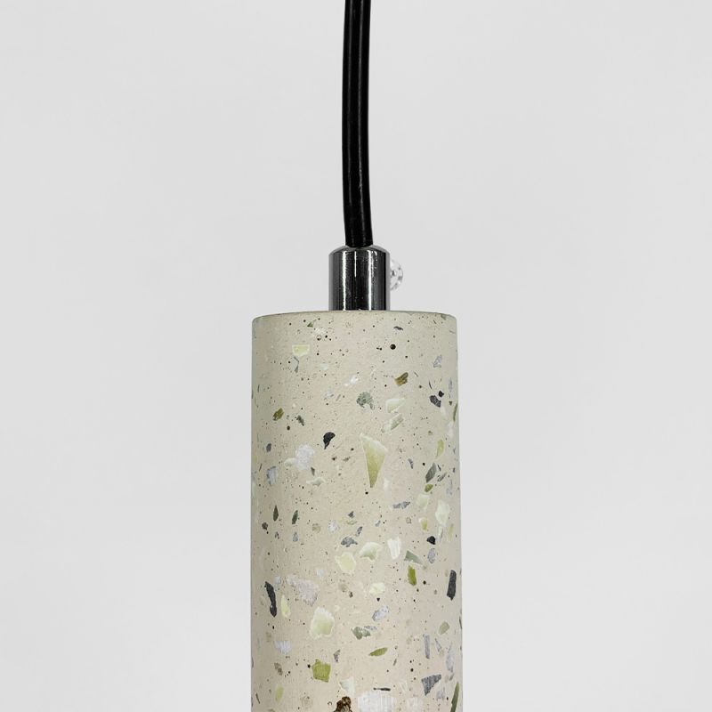 Підвіс Terrazzo Cylinder Long із білим бетонним плафоном 30х4 см 