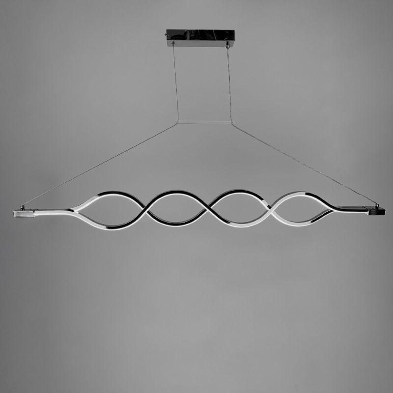 Сучасна срібна люстра Waterlines у двох розмірах