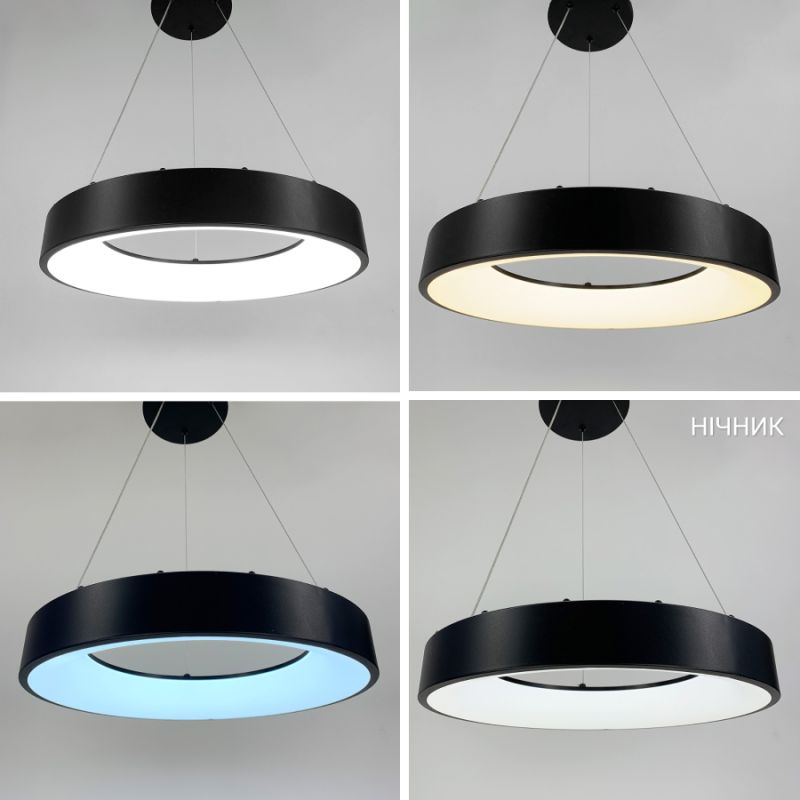 LED світильник підвісний у чорному корпусі