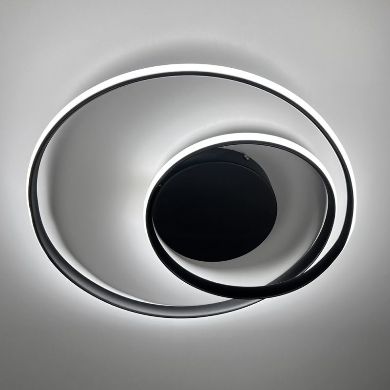 Сучасний LED-світильник у чорному корпусі Ø 50 см
