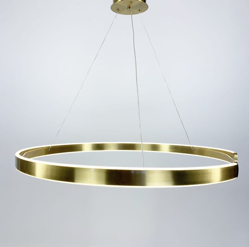 Підвісна латунна люстра Spiral Rings Ø 80 см