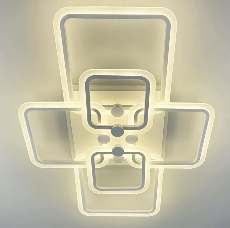 Світлодіона LED люстра на 2+2+2 ріжки квадратної форми