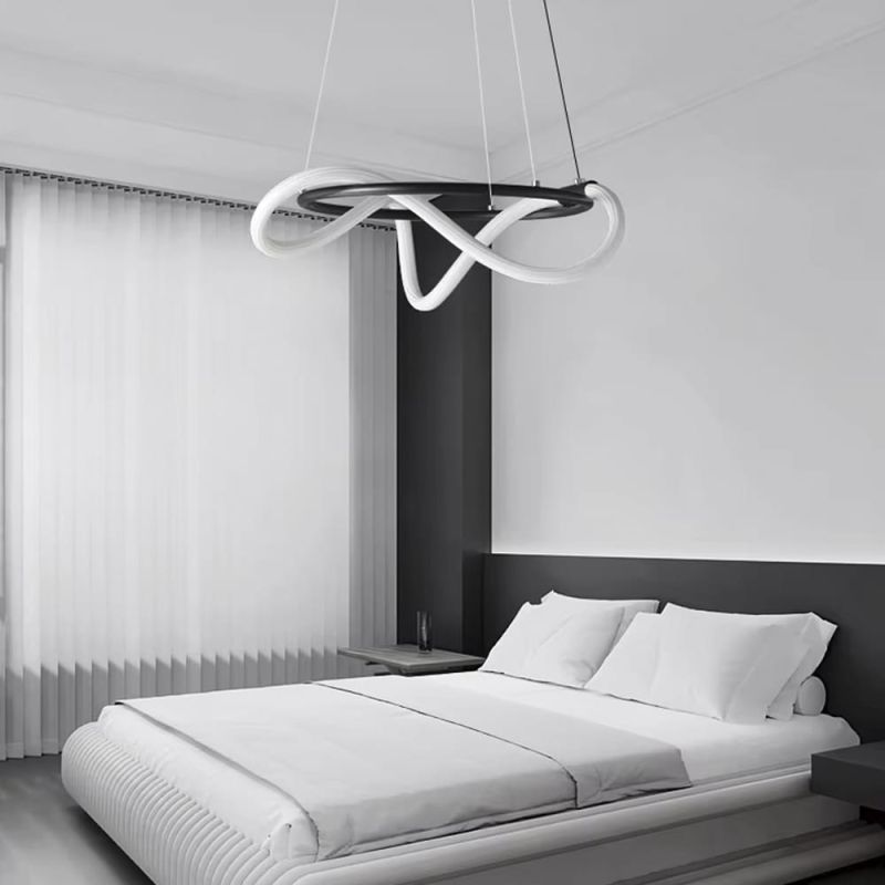 Чорна кільцева люстра ELISION з гнучкою LED стрічкою Ø 60 см