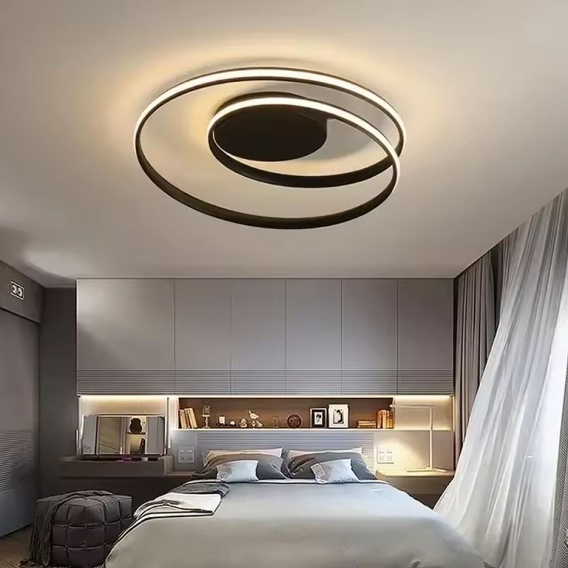 Сучасний LED-світильник у чорному корпусі Ø 50 см