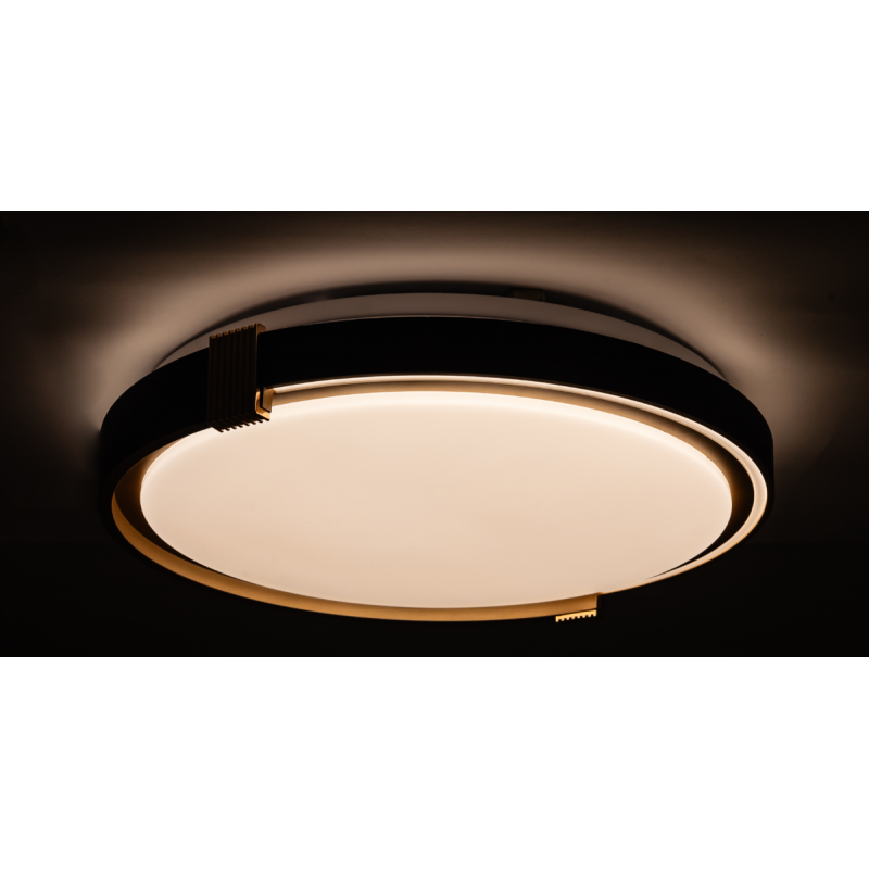 LED Світильник круглий COLISEUM 80Вт Ø 48 см чорне золото з пультом