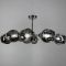 Стельова люстра в хромі на 8 графітових плафонів