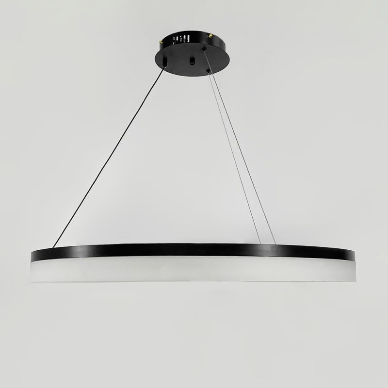 Сучасна LED люстра у чорному каркасі Ø 80 см