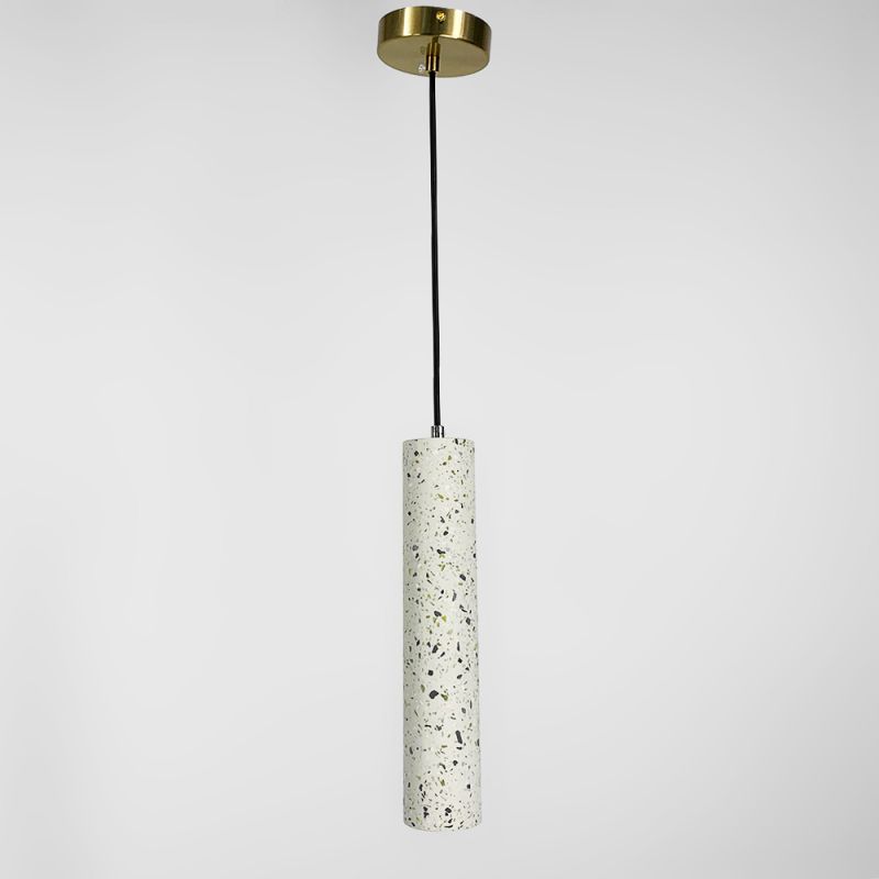 Підвіс Terrazzo Cylinder Long із білим бетонним плафоном 30х6 см 