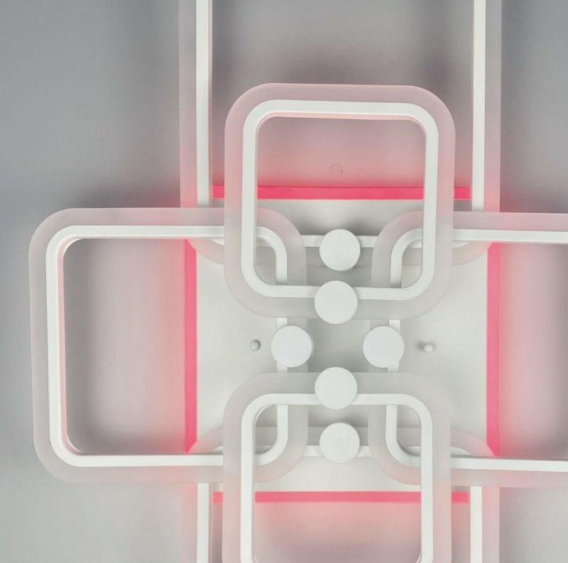 Світлодіона LED люстра на 2+2+2 ріжки квадратної форми