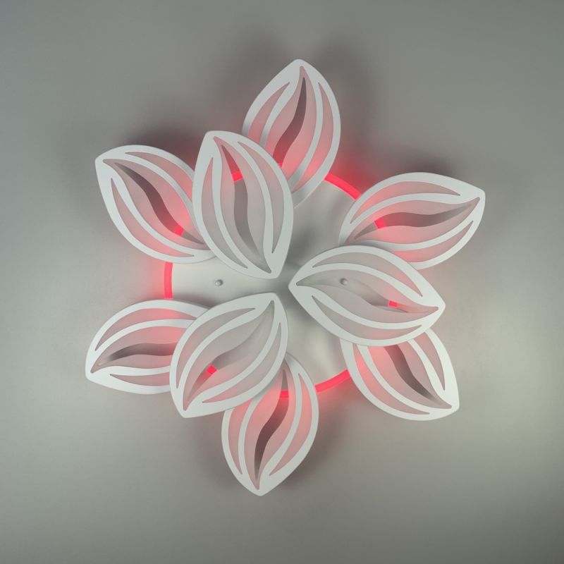 Стельова LED люстра біла на 9 пелюсток