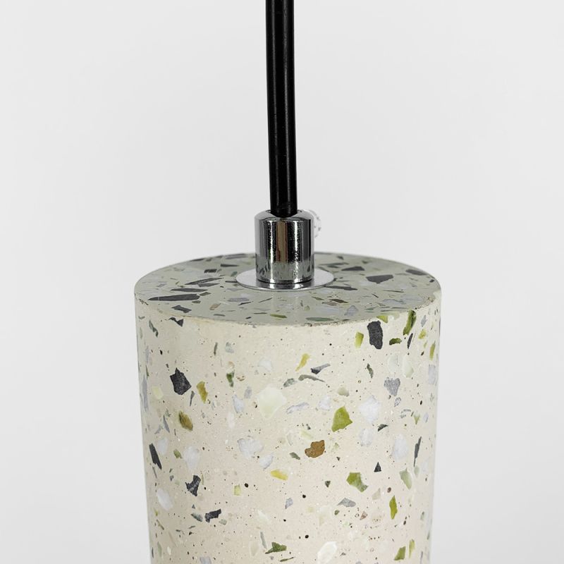 Підвіс Terrazzo Cylinder Long із білим бетонним плафоном 30х6 см 
