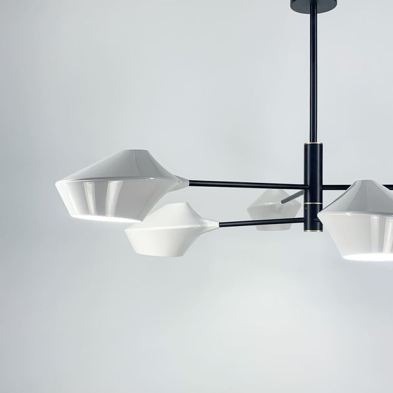 Стельова люстра Lumina Deco у чорному каркасі
