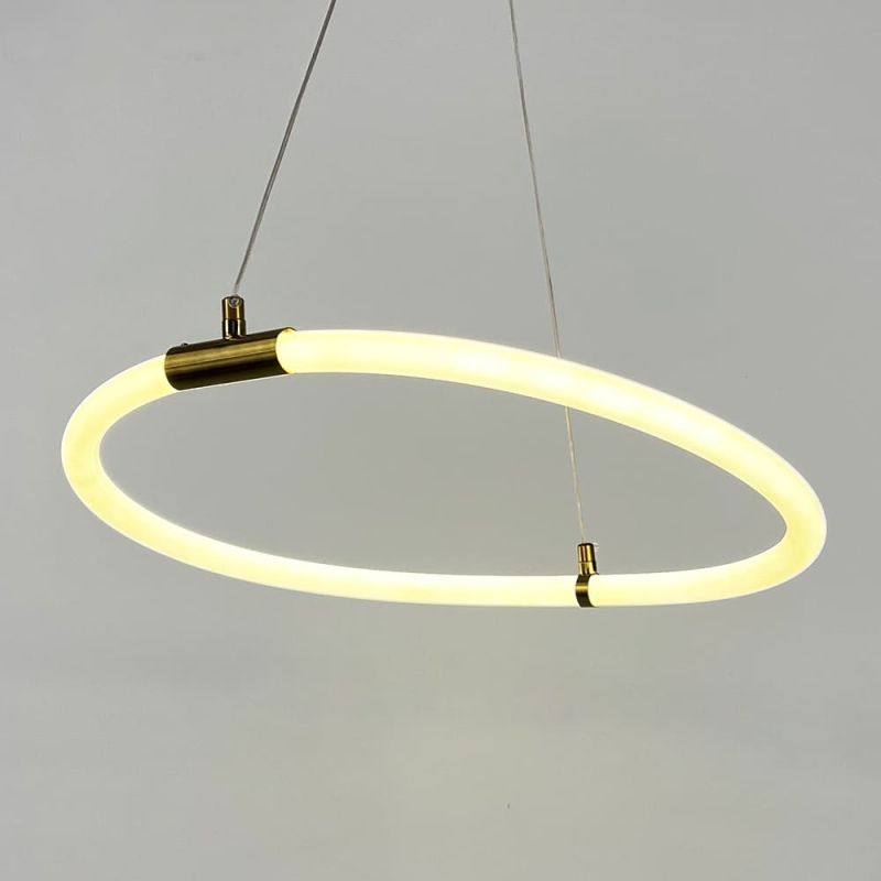  Латунна кільцева люстра з гнучкою LED стрічкою Ø 45 см