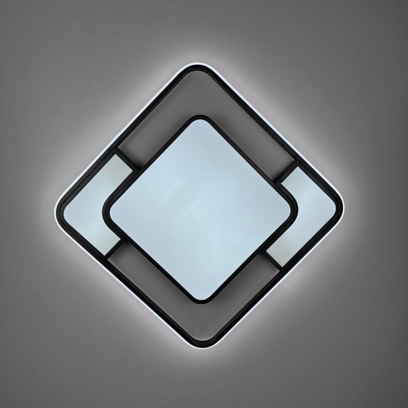 Сучасний LED-світильник у чорному квадратному корпусі 65х65 см