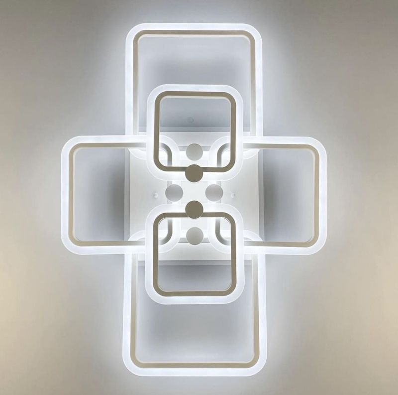 Світлодіона LED люстра на 2+2+2 ріжки квадратної форми
