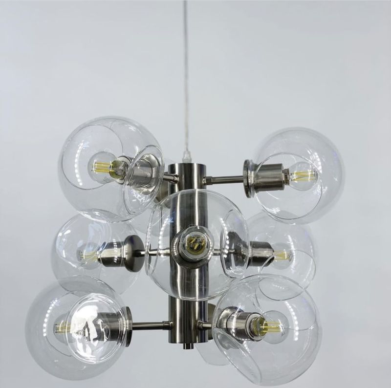 Ексклюзивна люстра в трендовому кольорі корпусу Satin Nickel