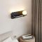 Видовжене чорне бра з плафоном, поличкою та USB 30х13 см