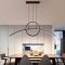 Видовжена геометрична люстра у чорному корпусі 120 см