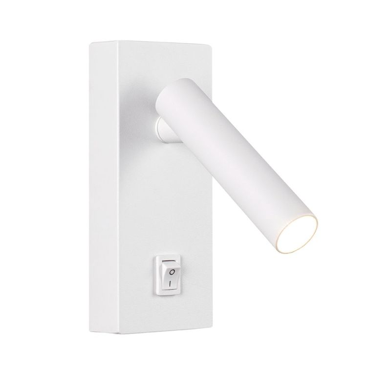 LED настінний світильник BITRIX-H 3W 4200K IP20 білий з вимикачем на корпусі