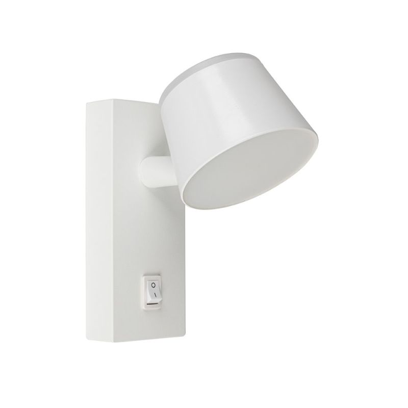 LED настінний світильник CROCUS-R 8W 4200K IP20 білий з вимикачем на корпусі