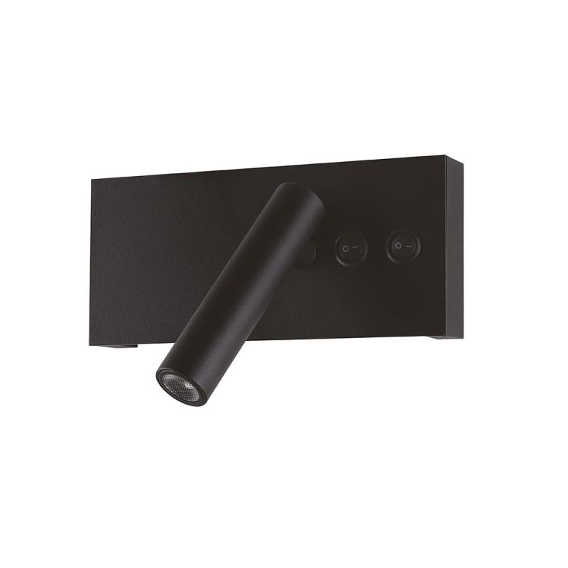 LED настінний світильник BITRIX-W 10W 4200K Ø 18*14 см чорний з вимикачем на корпусі