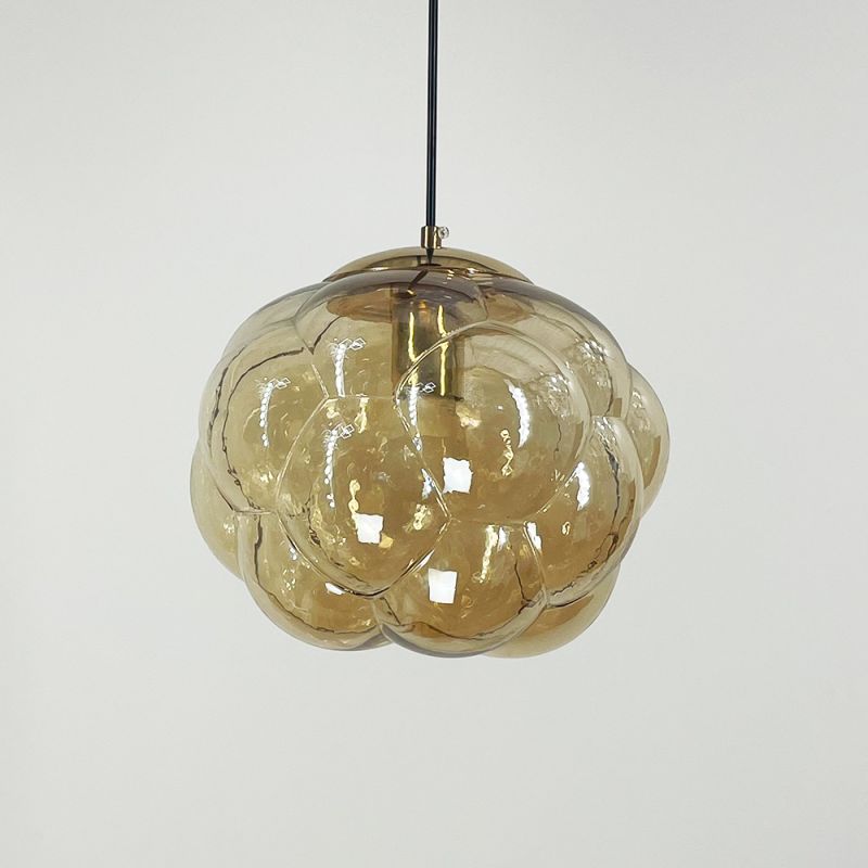 Підвіс із фактурним скляним плафоном в янтарному кольорі