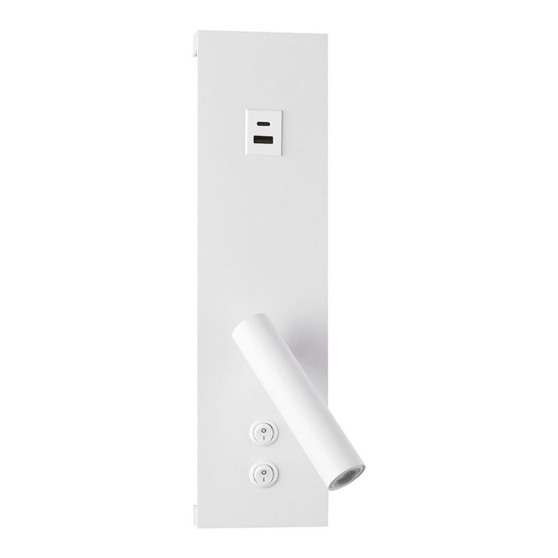 LED настінний світильник BITRIX-W USB+TYPE-C 15W Ø 30*14 см білий з вимикачем на корпусі