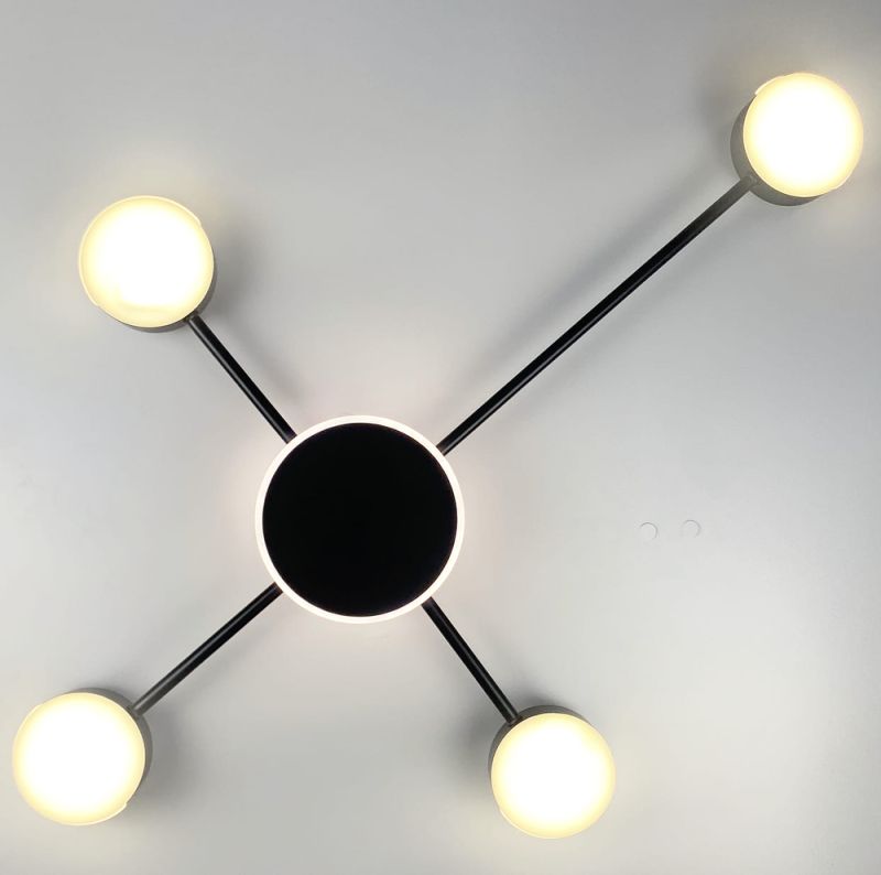 Стельовий LED світильник-супутник чорного кольору