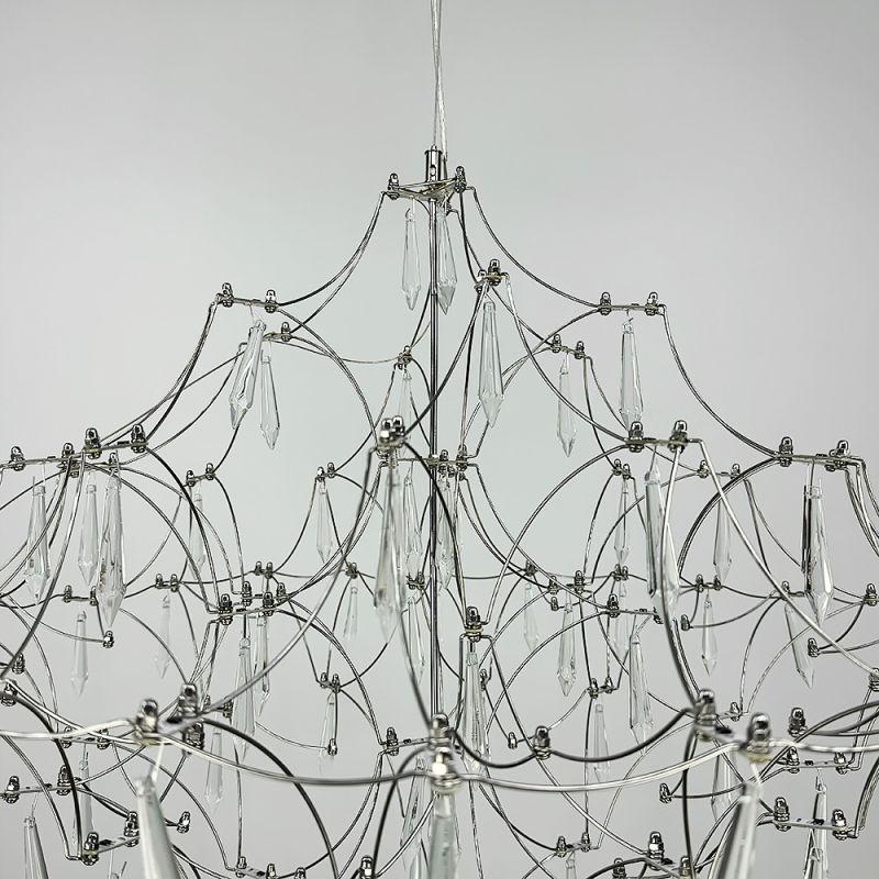 Невагома срібна Led люстра d80 см