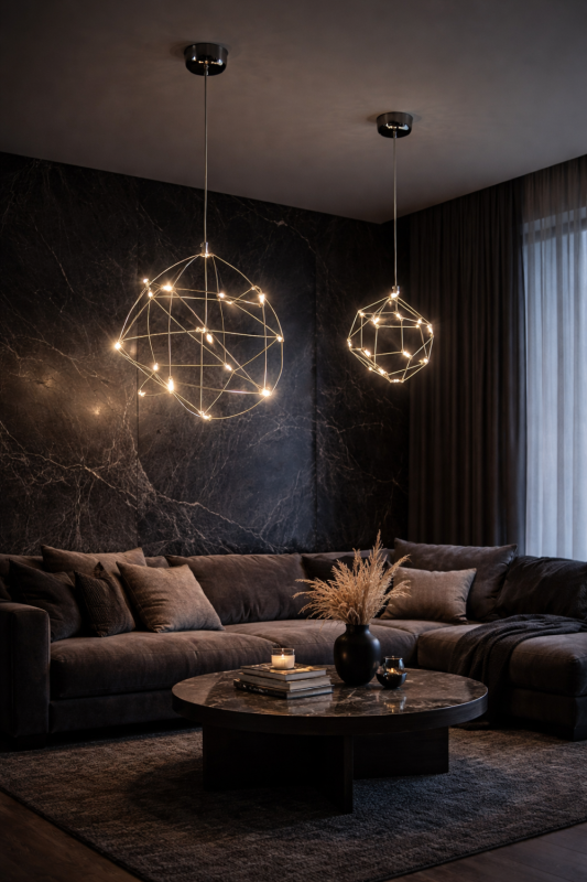Led-світильник із підвісною каркасною конструкцією Ø35х50 см 