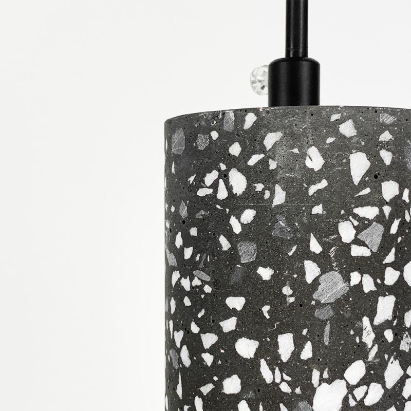 Підвіс Terrazzo Cylinder Long із сірим бетонним плафоном 30х6 см 