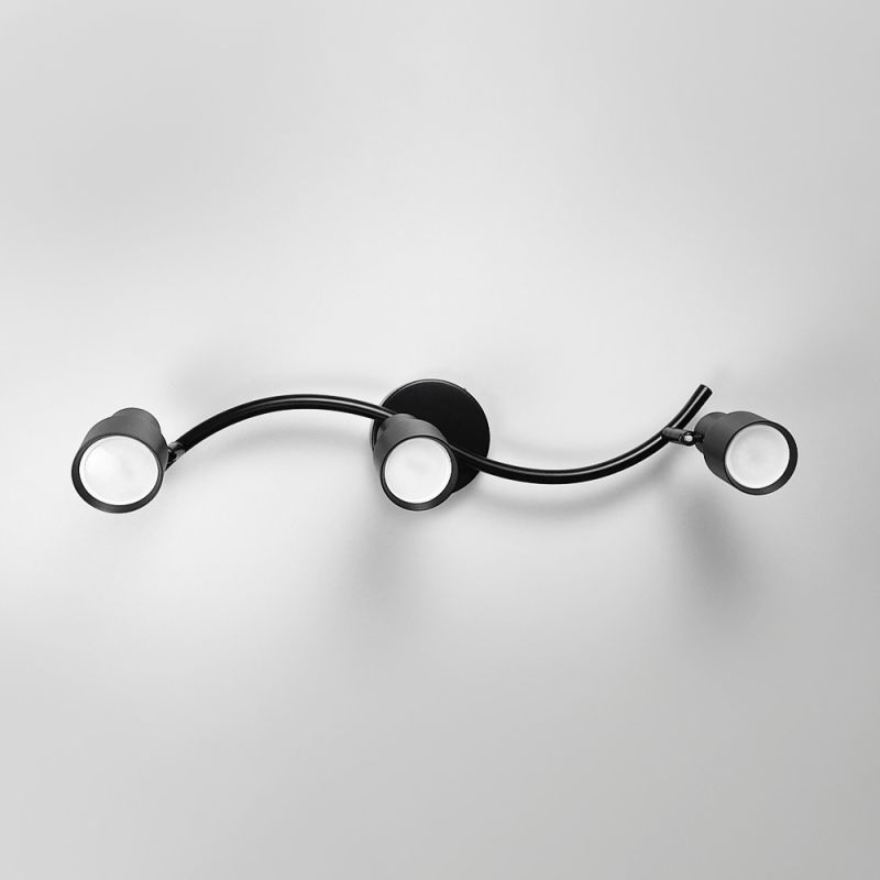 Чорний світильник із 3-ма регульованими плафонами